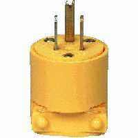 CORD PLUG 15A/125VwG YELLOW VINY