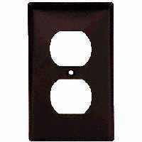WALL PLATE 1-G DUPLX RECEPT BRN