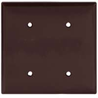 WALL PLATE 2-G BLANK BROWN