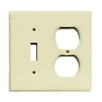 WALL PLATE 2-G COMBINATION IVORY