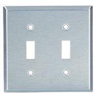 Cooper Wiring 93072-BOX 2-Gang Stainless Steel Switch Plate