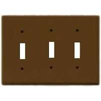 WALL PLATE 3-G SWITCH BROWN