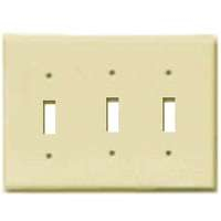 WALL PLATE 3-G SWITCH IVORY
