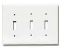 WALL PLATE 3-G SWITCH WHITE