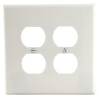 Cooper Wiring Devices 5150W-BOX Standard Size Nylon 2-Gang Duplex Receptacle Wallplate, White Color