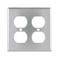 WALL PLATE 2-G DUPLX RECEPT S/S