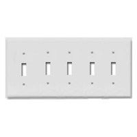 WALL PLATE 5-G SWITCH WHITE