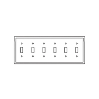 WALL PLATE 6-G SWITCH WHITE