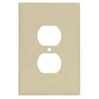 Cooper Wiring Devices 2142V-SP-L Thermoset 1-Gang Oversize Duplex Receptacle Wallplate, Ivory