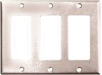 WALL PLATE 3-G DECOR/GFCI WHITE