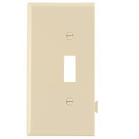 Cooper Wiring Devices STE1V Polycarbonate 1-Gang Toggle Sectional Mid Size End Wall Plate, Ivory