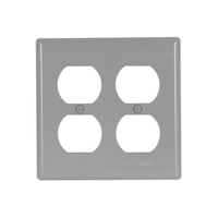 WALL PLATE SPEC 2-G DUP REC GY