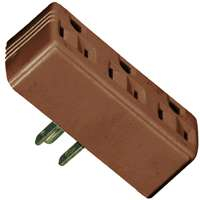 OUTLET TAP GROUNDED TRI-TAP BRN