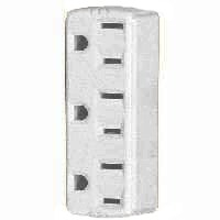 OUTLET TAP GROUNDED TRI-TAP WH