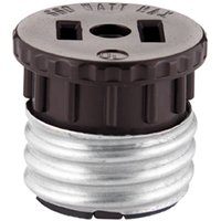 Cooper Wiring Devices 758B-BOX 660-Watt 125-Volt Socket Adapter with Keyless Switch, Black