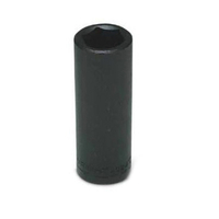 WRIGHT 4912 Deep Impact Socket, 3/8 in Socket, 1/2 in Drive, 6-Point, Steel, Black Oxide