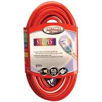 Coleman Cable 02549-41 100-Feet 12/3 Neon Outdoor Extension Cord, Red/White