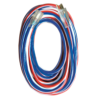 VOLTEC Super-Flex 05-00158-US Outdoor Extension Cord, SJTW, 50 ft L, 15 A, 300 V, Blue/Red/White