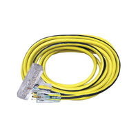 VOLTEC 05-00124 SJTW Extension Cord, 50 ft L, Flat Plug, 15 A, 125 V, Blue/Yellow