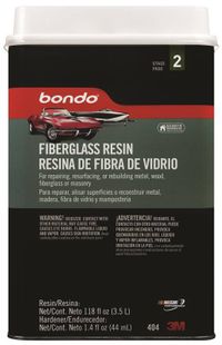 Bondo 404C Fiberglass Resin, 3 qt Can, Liquid, Pungent Organic