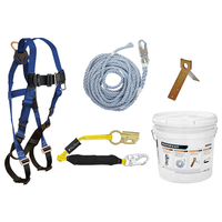 FALLTECH 8593A Roofer's Kit, Alloy Steel/Copolymer Rope/Polyester Webbing