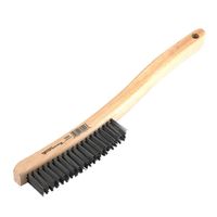 Forney Scratch Brush with Long Handle, Carbon, 3 x 19 Rows