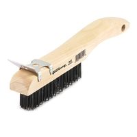 Forney Scratch Brush with Scraper, Carbon, 4 x 16 Rows