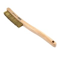 Forney Scratch Brush with Long Handle, Brass, 3 x 19 Rows
