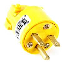 CORD PLUG 15A/250VwG YELLOW VINY