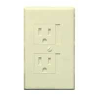 SAFETY RECEPTACLE PLATE IVORY