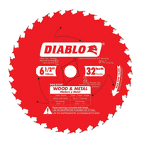 Diablo D0632GPX2 Saw Blade, 6-1/2 in Dia, 5/8 in Arbor, 32-Teeth, Carbide Cutting Edge