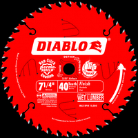 Diablo D0740PX Saw Blade, 7-1/4 in Dia, 5/8 in Arbor, 40-Teeth, Carbide Cutting Edge