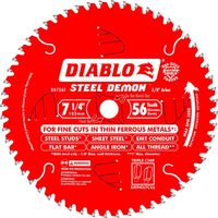 Diablo Steel Demon D0756F Circular Saw Blade, 7-1/4 in Dia, 5/8 in Arbor, 56-Teeth, Carbide Edge