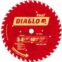 Diablo D0840X Circular Saw Blade, 8 to 8-1/4 in Dia, 5/8 in Arbor, 40-Teeth, Carbide Cutting Edge