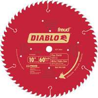 Diablo D1060X Circular Saw Blade, 10 in Dia, 5/8 in Arbor, 60-Teeth, Carbide Cutting Edge