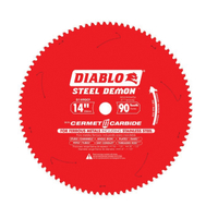 Diablo D1490CF Circular Saw Blade, 14 in Dia, 1 in Arbor, 90-Teeth, Carbide Cutting Edge