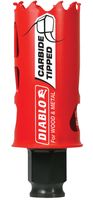 Diablo DHS1250CT GP Hole Saw, 1-1/4 in Dia, 2-3/8 in D Cutting, 3/8 in Arbor, Carbide Cutting Edge