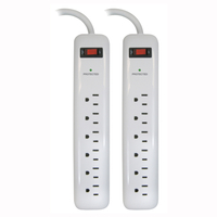 PowerZone OR2013X2 Surge Protector, 125 V, 15 A, 6-Outlet, 400 Joules Energy, White