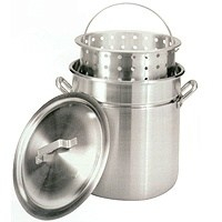 Bayou Classic 4042 Stock Pot with Basket, 42 qt Capacity, Aluminum, Riveted Handle