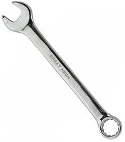 GreatNeck CO1C Combination Wrench, SAE, 3/8 in Head, Steel, Chrome/Polished