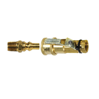 ENERCO F176181 Connector Kit with Shut-Off Valve, 1/4 in, MPT x FPT, Brass