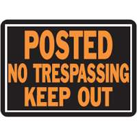 SIGN 813 POSTED NO TRESPASSING