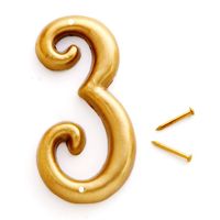 "3" 3" BRASS PLATED NUMBER *