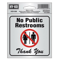 SIGN NO PUBLIC RESTROOMS