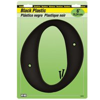 "0" 6" BLACK PLASTIC NUMBER