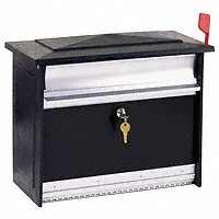Solar Group MSK00000 Large Lockable Security Wall Mount Mailbox, Black