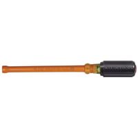 Klein 646-1/4-INS Insulated Nut Driver, 1/4 in Drive, 9-3/4 in OAL, Cushion Grip Handle, 6 in Shank