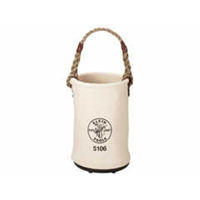 Klein Tool 5106P Bucket, #6 Canvas, Straight-Wall, Two Pockets