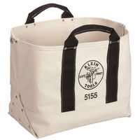 Klein 5155 Tool Bag, 17 in W, 9 in D, 12 in H, Canvas, Natural