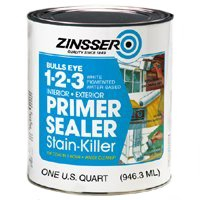 1-2-3 2004 Zinsser Bulls Eye 1-2-3 White Water-Based Interior/Exterior Primer Sealer, 1-Quart